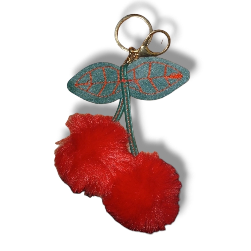 NEW Furry Cherries Bag Charm/Keychain, Option 1